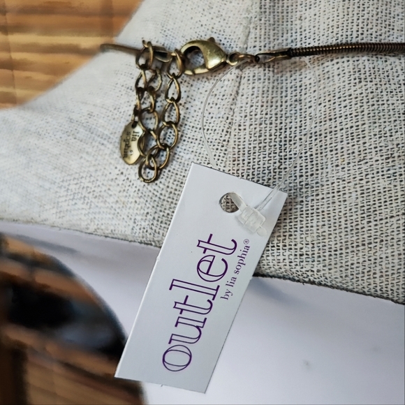 Lia Sophia Outlet Signed Oil Slick Oxidized Brass Necklace NWT - Picture 10 of 12